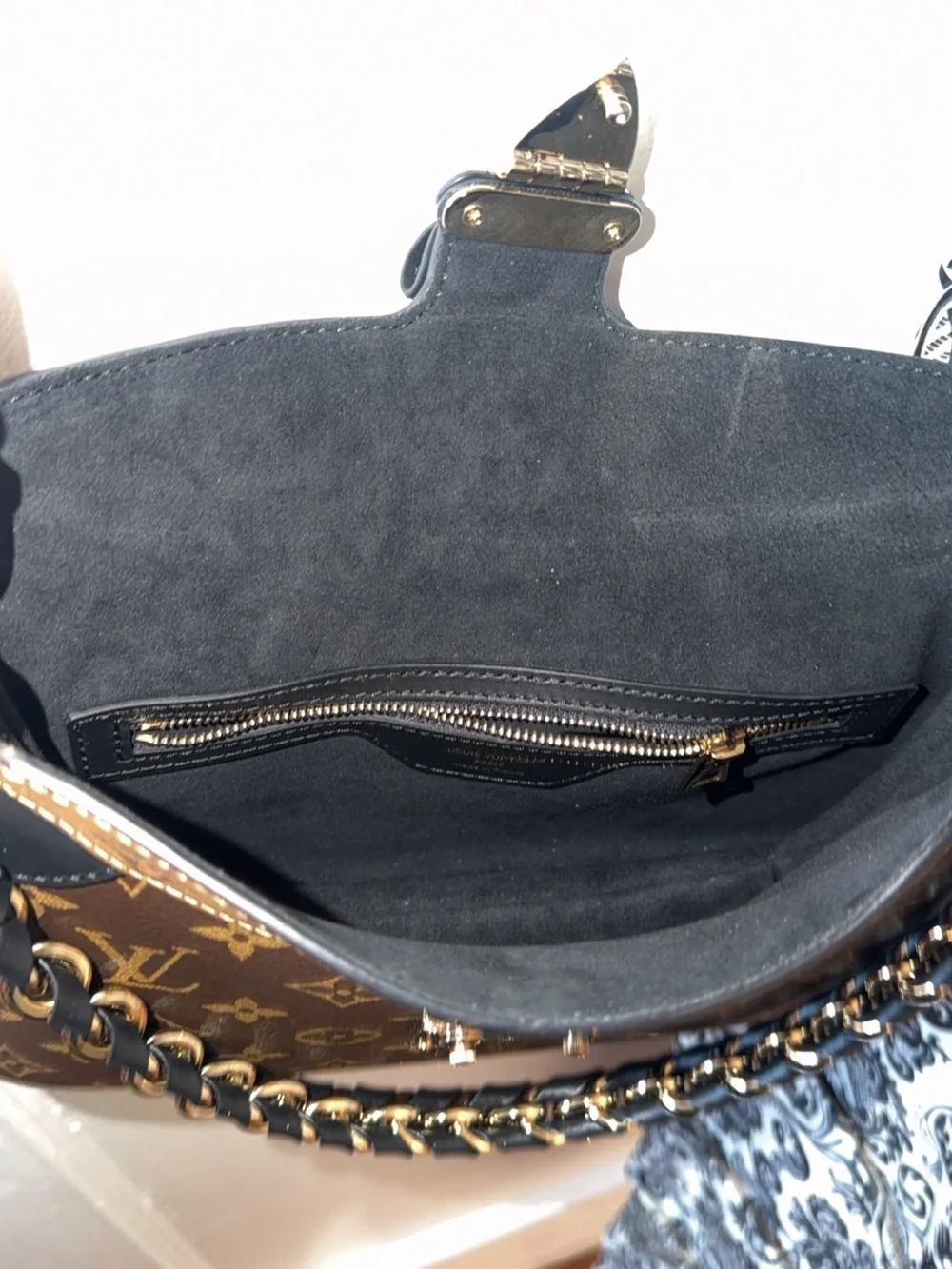 Louis Vuitton Monogram Canvas Shoulder Bag with Gold Hardware